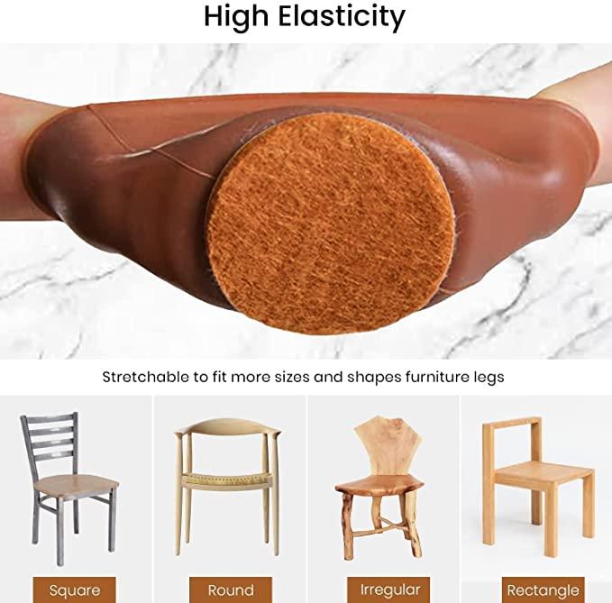 NOBILEA Silicone Chair Leg Protectors with Felt (6 PCS)