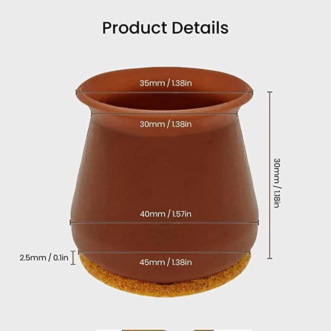 NOBILEA Silicone Chair Leg Protectors with Felt (6 PCS)