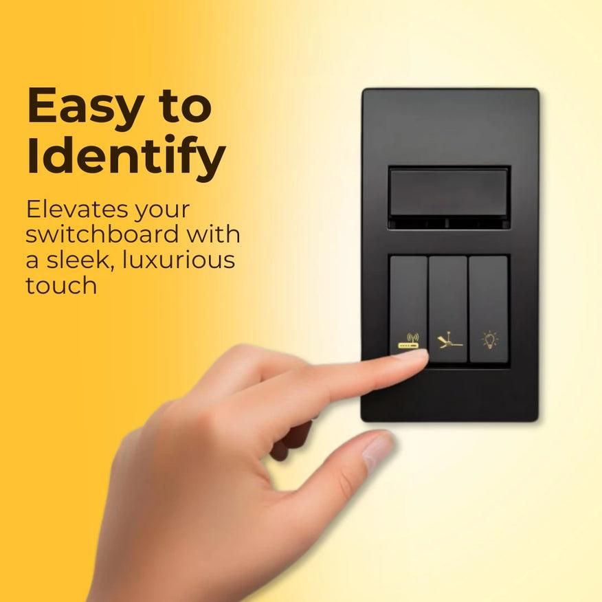 Gold Switch Stickers (Pack of 100) – Premium Switch Labels with Clear Icons