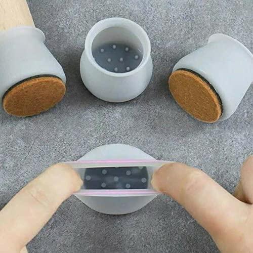 NOBILEA Silicone Chair Leg Protectors with Felt (6 PCS)