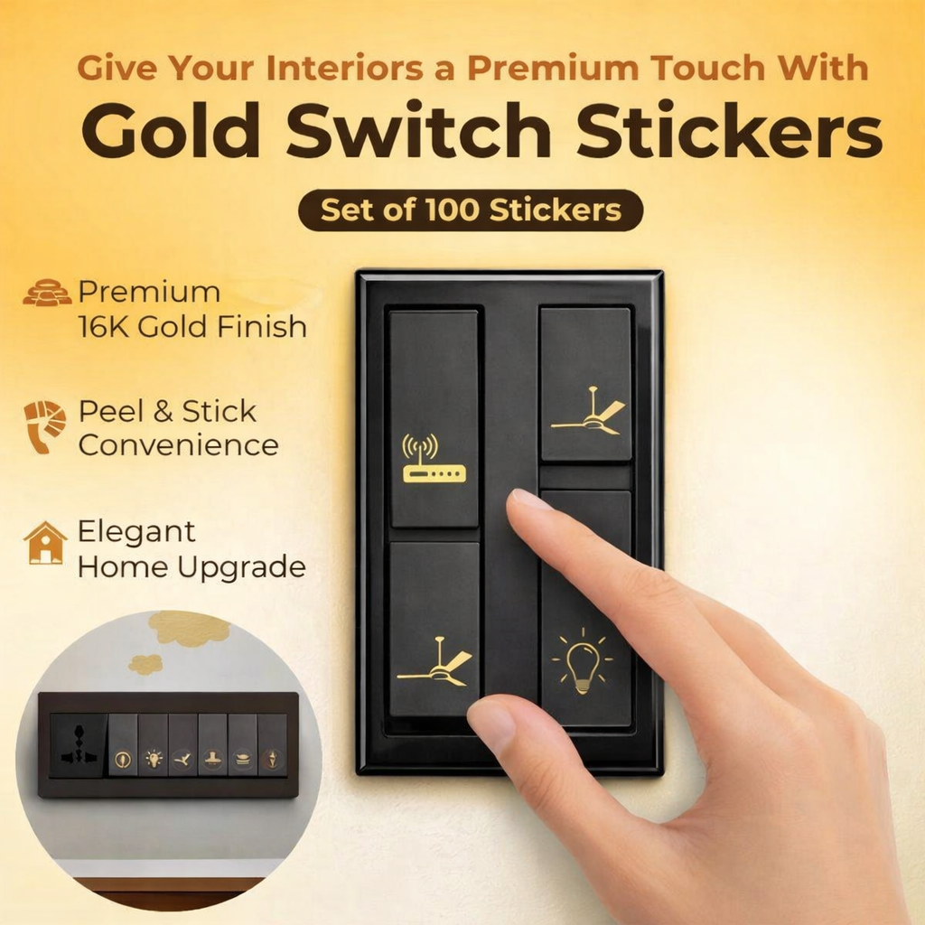 Gold Switch Stickers (Pack of 100) – Premium Switch Labels with Clear Icons